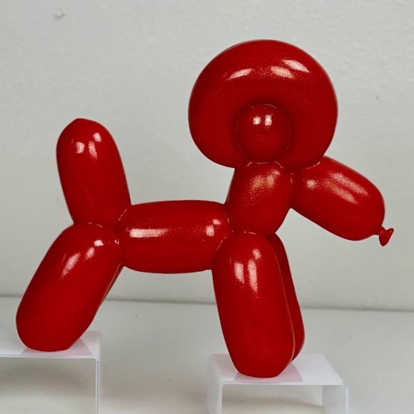 Balloon Animal Red Sparkle Dog Art Sculpture Design Toscano Hand-Cast / Finished - Picture 4 of 6